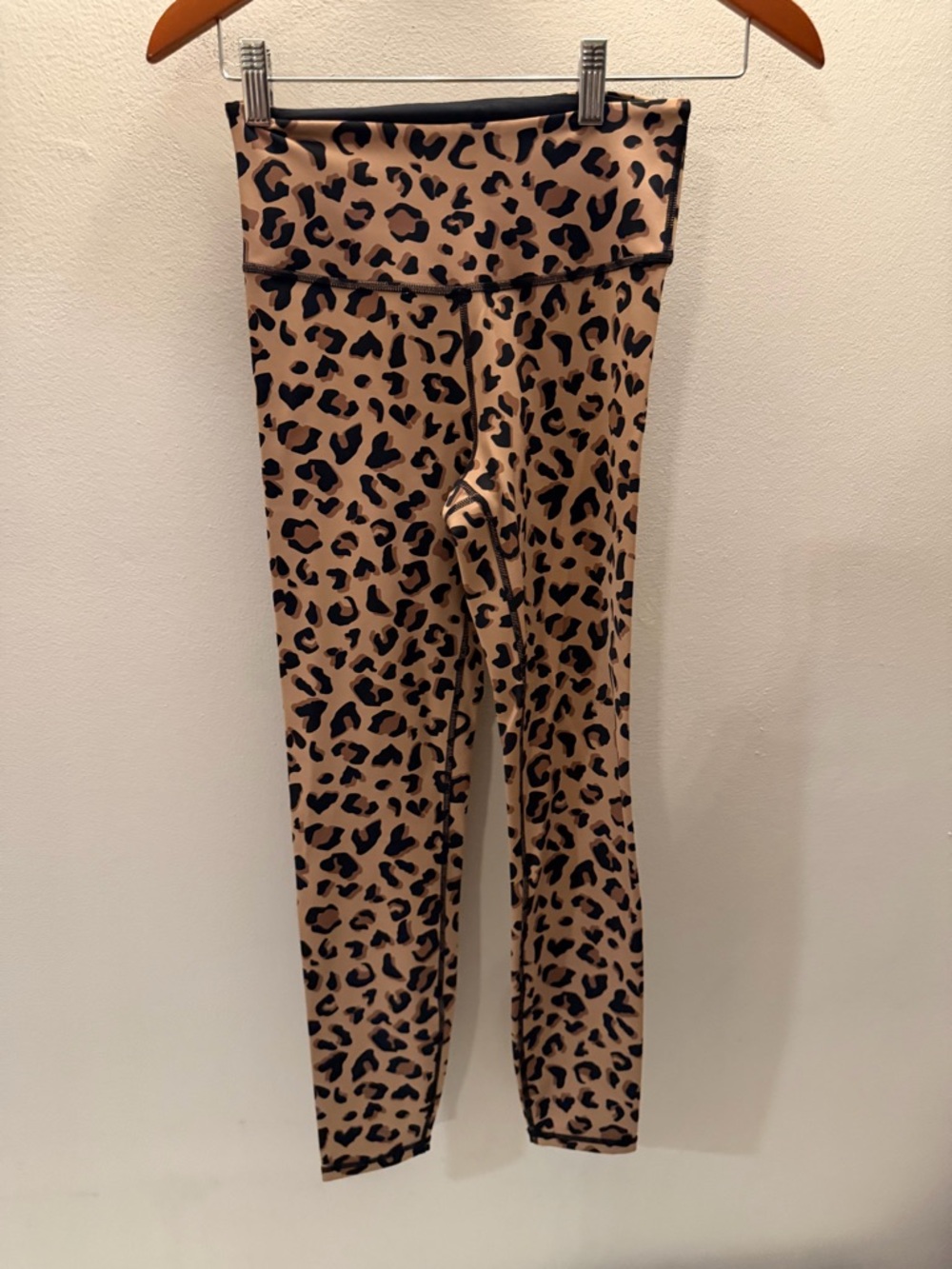 IVL Collective Leopard Print High Waisted Active Leggings Tan Black Size 4